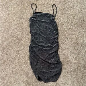 Sparkling Black Ruched tight fitting Dress